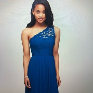 David’s Bridal One Shoulder Lace Bridesmaid Dress